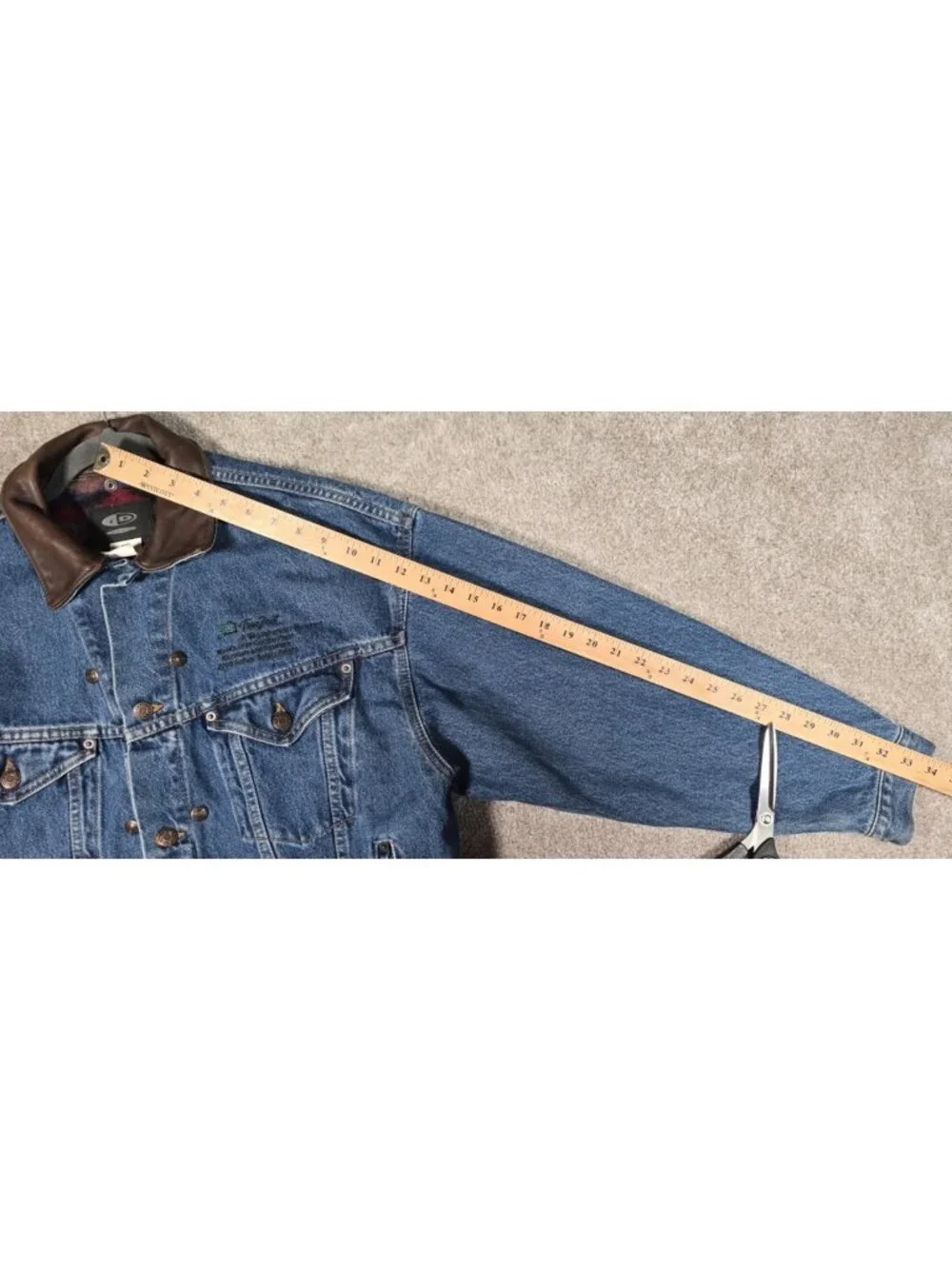 Vintage iD Wear Blue Jean Denim Southwestern Liner Jacket Coat Canada Made Men M